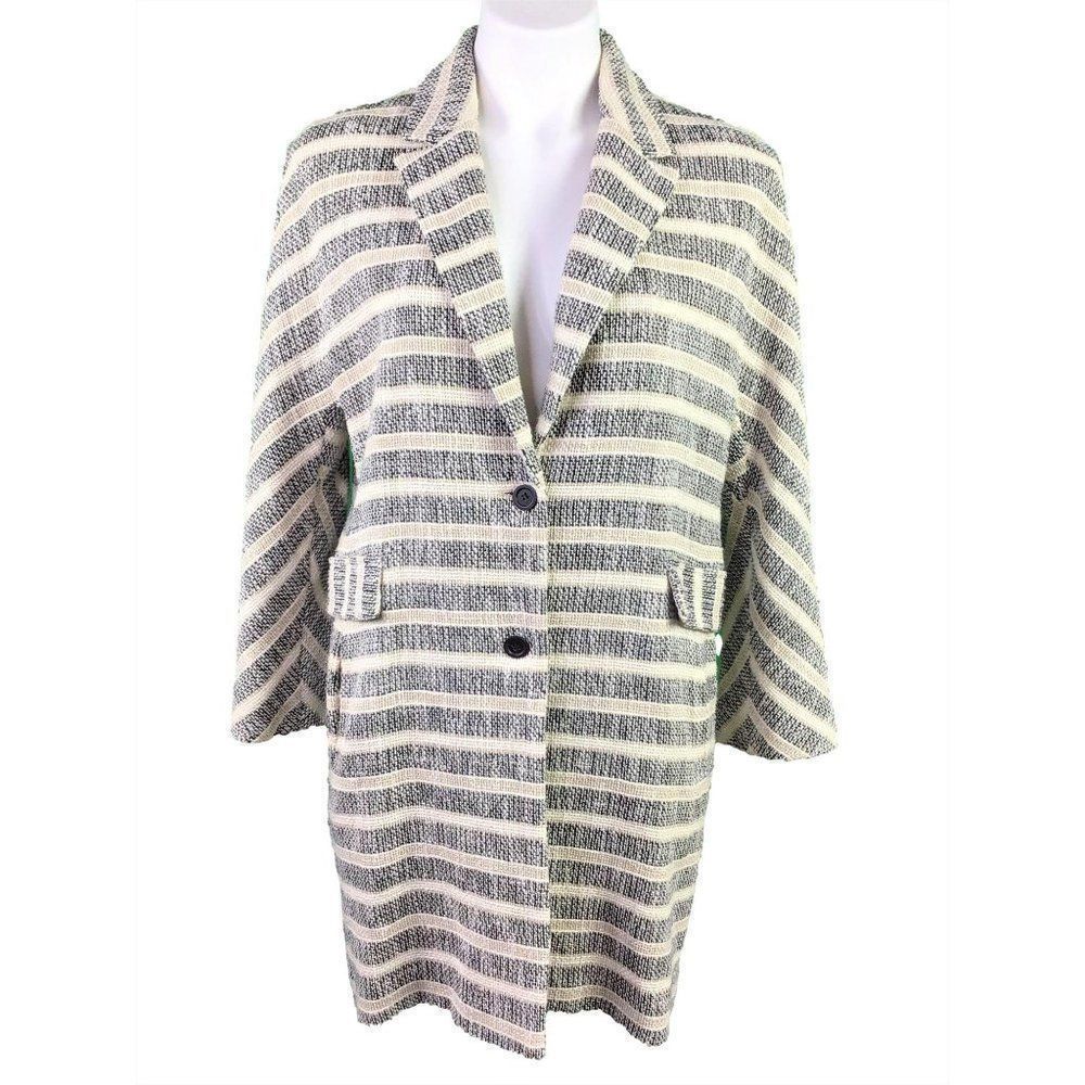 ZARA Basic Blazer Size Medium Black White Beige